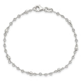 925 Sterling Silver Polished Fancy Bead Bracelet