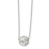Sterling Silver White Stellux Crystal 10mm Pendant Necklace QG3115 - shirin-diamonds