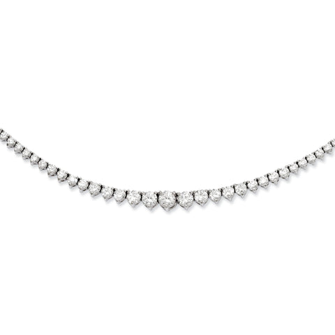 Sterling Silver Rhodium-plated 147 Stone CZ Necklace QG3130 - shirin-diamonds