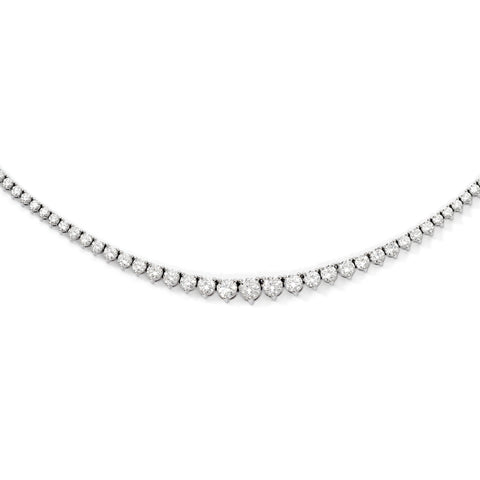 Sterling Silver Rhodium-plated 131 Stone CZ Necklace QG3131 - shirin-diamonds