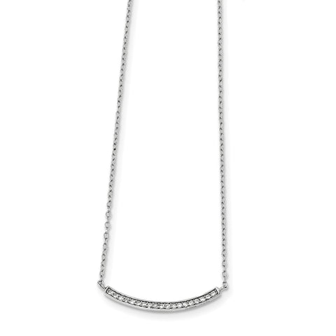 Sterling Silver Rhodium-plated CZ Fancy Necklace QG3650 - shirin-diamonds