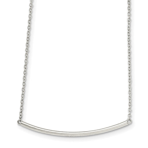 Sterling Silver Polished w/1 inch ext. Necklace QG3681 - shirin-diamonds