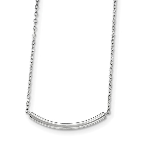 Sterling Silver Rhodium-plated w/2in ext. Necklace QG3682 - shirin-diamonds