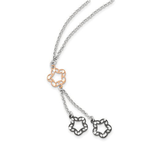 Sterling Silver Rose-tone/Ruthenium-plated 1 IN EXT Necklace QG3763 - shirin-diamonds