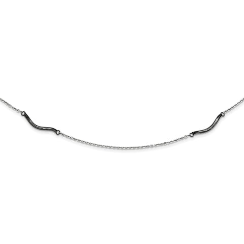 Sterling Silver Ruthenium-plated Necklace QG3834 - shirin-diamonds