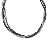 Sterling Silver Black Rhodium Wire Mesh Necklace QG3836 - shirin-diamonds