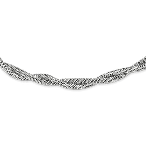 Sterling Silver Twisted Mesh Necklace QG3852 - shirin-diamonds