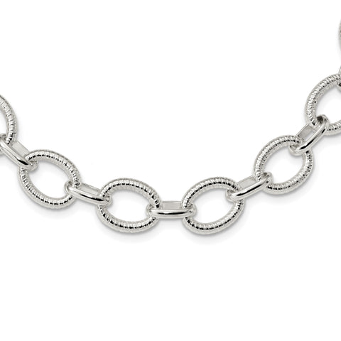 Sterling Silver Polished Fancy Link Necklace QG3892 - shirin-diamonds