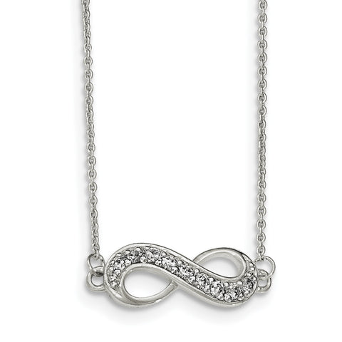 Sterling Silver CZ Infinity Necklace QG3932 - shirin-diamonds
