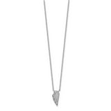 925 Sterling Silver Rhodium-Plated Cubic Zirconia Wing Necklace 18 Inch