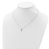 925 Sterling Silver Rhodium-Plated Cubic Zirconia Wing Necklace 18 Inch