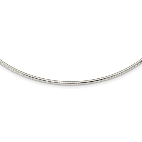 Sterling Silver Round 2mm w/2in. Ext Neckwire Chain QG4221 - shirin-diamonds