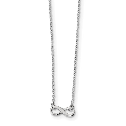 Sterling Silver Rhodium-plated w/ 2in ext. Infinity Necklace QG4394 - shirin-diamonds