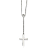 Sterling Silver Polished Cross Adjusts up to 23.5 inch Necklace QG4405 - shirin-diamonds