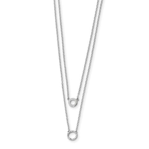 Sterling Silver Rhodium-plated CZ Circles 16in W/2in ext Necklace QG4430 - shirin-diamonds