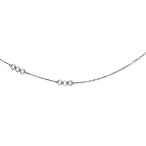 Sterling Silver Rhodium-plated Diamond-cut Circles Necklace QG4483 - shirin-diamonds