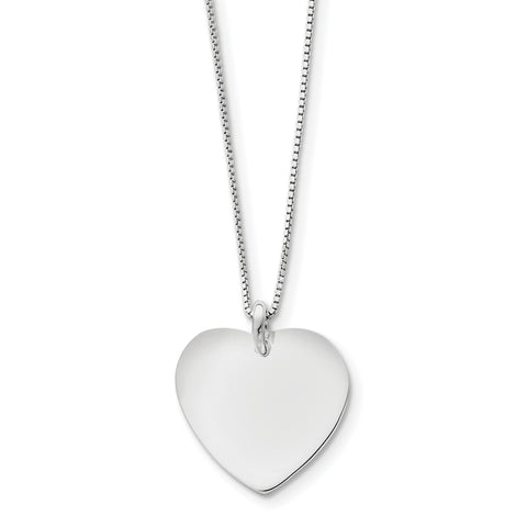 Sterling Silver Heart on Box Chain Necklace QG949 - shirin-diamonds