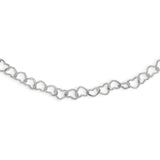 Sterling Silver 18inch Polished Fancy Heart Link Necklace QH320 - shirin-diamonds