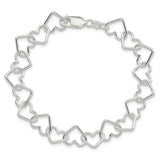Sterling Silver Polished Fancy Large Heart Link Bracelet 7 Inch ''Bracelets