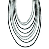 Sterling Silver Ruthenium-plated 8 Strand w/Tassel Necklace w/2in ext QH5104 - shirin-diamonds
