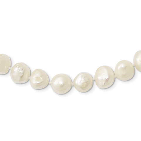 9-10mm White Freshwater Cultured Pearl 64 inch Baroque Endless Necklace QH5320 - shirin-diamonds