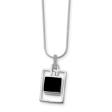 Sterling Silver Onyx Pendant Necklace QH730 - shirin-diamonds
