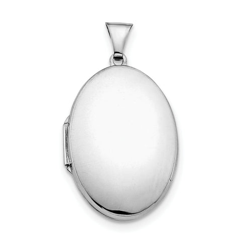 Sterling Silver Rhodium-plated Polished 32mm 2-Frame Oval Locket QLS101 - shirin-diamonds
