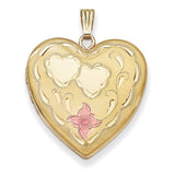 1/20 Gold Filled 4-Frame Enameled Heart Locket QLS116 - shirin-diamonds