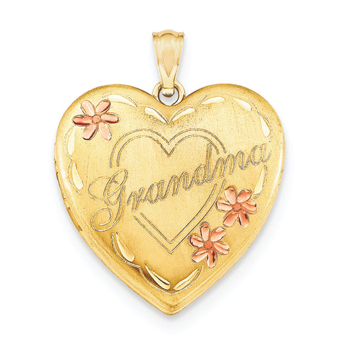 1/20 Gold Filled Grandma 23mm Enameled Heart Locket QLS118 - shirin-diamonds