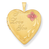 1/20 Gold Filled 20mm Enameled I Love You Heart Locket QLS276 - shirin-diamonds