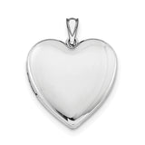 Sterling Silver Rhodium-plated 24mm Plain Heart Locket QLS303 - shirin-diamonds