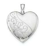 Sterling Silver Rhodium-plated 24mm Scrolled Heart Family Locket QLS402 - shirin-diamonds