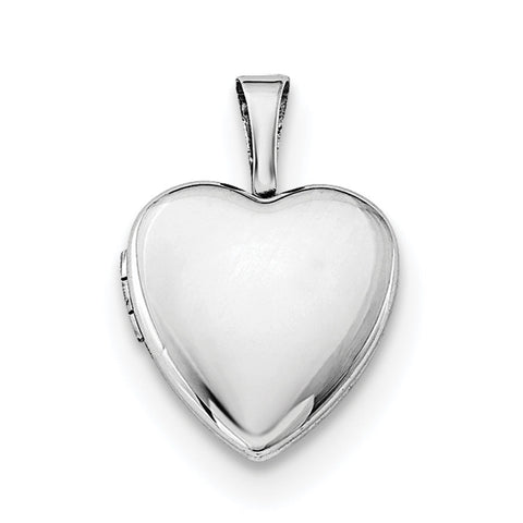 Sterling Silver Rhodium-plated Polished 12mm Heart Locket QLS484 - shirin-diamonds