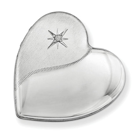 Sterling Silver Rhodium-plated Dia. Satin Polish 4 Picture Family Heart Loc QLS510 - shirin-diamonds