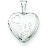 Sterling Silver It's A Girl 12mm Heart Locket QLS525 - shirin-diamonds