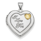 Sterling Silver Rhodium-plated w/Gold-plate 21mm Heart Locket QLS605 - shirin-diamonds