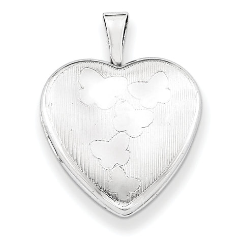 Sterling Silver Butterflies Heart Locket QLS633 - shirin-diamonds