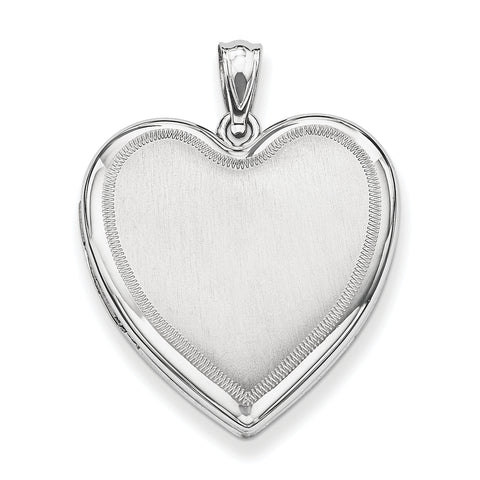 Sterling Silver Rhodium-plated Heart Locket QLS635 - shirin-diamonds