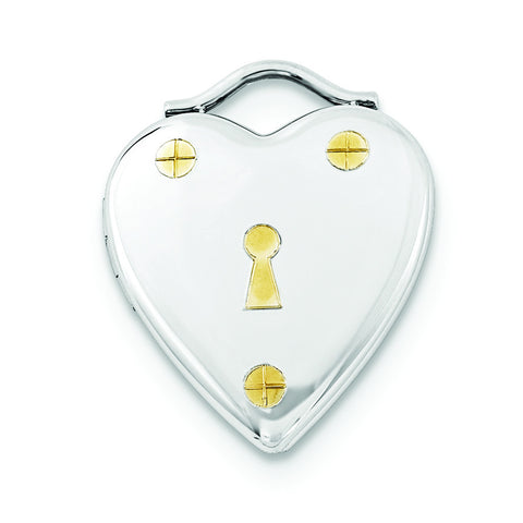 Sterling Silver Gold Plated 20mm Heart Locket - shirin-diamonds