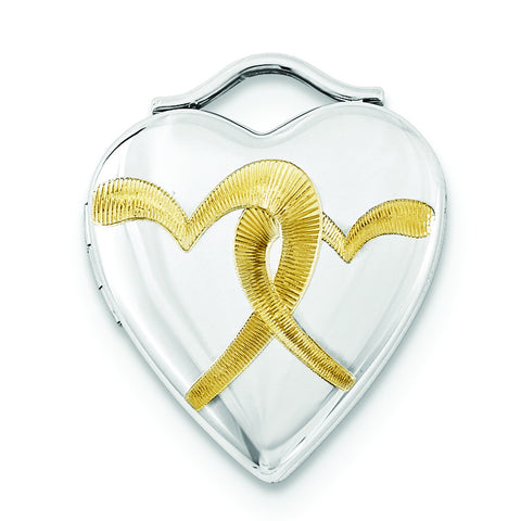 Sterling Silver Gold Plated 20mm Double Heart Locket - shirin-diamonds