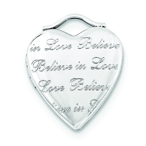 Sterling Silver Believe In Love 20mm Heart Locket - shirin-diamonds