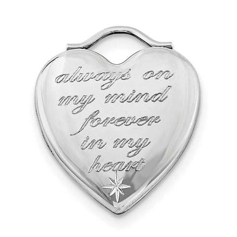 Sterling Silver Rhodium-plated Always On My Mind Forever In My Heart Locket - shirin-diamonds