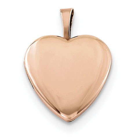 Sterling Silver Rose Gold-plated Satin and Polished 2-Frame Heart Locket - shirin-diamonds