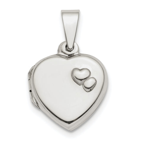 Sterling Silver Polished 13mm Heart Locket QLS776 - shirin-diamonds