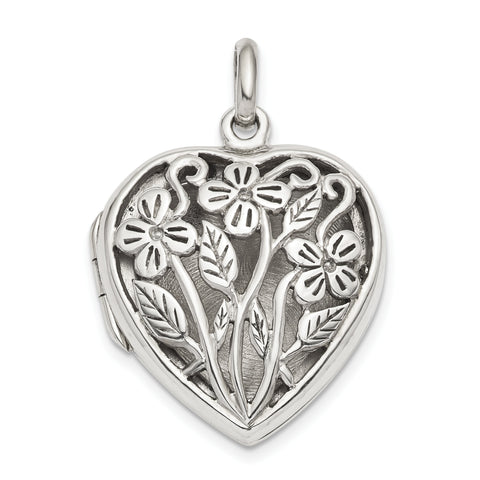 Sterling Silver Heart Locket QLS824 - shirin-diamonds