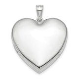 Sterling Silver Rhodium-plated 24mm Plain Ash Holder Heart Locket QLS866 - shirin-diamonds