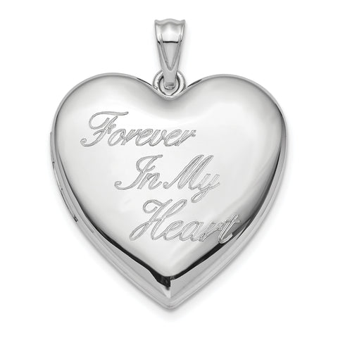 Sterling Silver Rhodium-plated 24mm Forever in My Heart Ash Holder Heart Lo QLS869 - shirin-diamonds