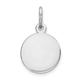 Sterling Silver Engraveable Round Polished Front/Satin Back Disc Charm QM370/27 - shirin-diamonds