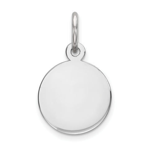 Sterling Silver Engraveable Round Polished Front/Satin Back Disc Charm QM370/27 - shirin-diamonds