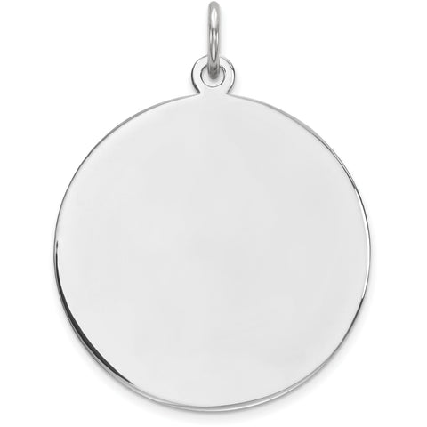 Sterling Silver Engraveable Round Polished Front/Satin Back Disc Charm QM373/27 - shirin-diamonds